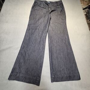 IZOD Jeans Womens 10 Blue Wide Flared Leg Distressed Stretch Denim
